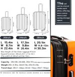Coolife Luggage Expandable(only 28") Suitcase PC+ABS Spinner 20in 24in 28in Carry on (white grid new, S(20in)_carry on) - Image 7